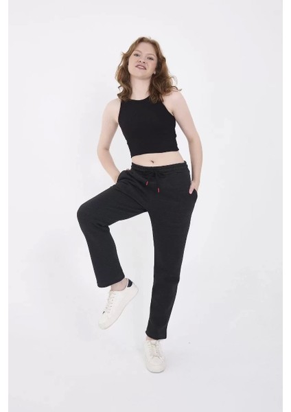 Unisex Üç Iplik Basic Eşofman Pantolon - Antrasit