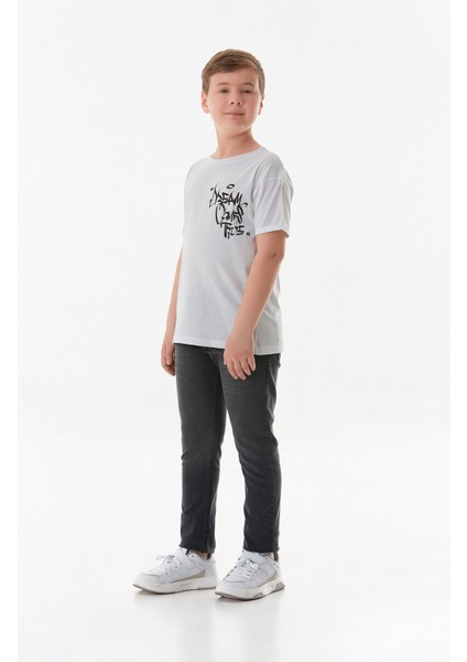 %100 Pamuk Yazı Baskılı Erkek Çocuk Tişört fiyatları