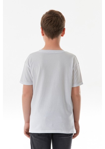 %100 Pamuk Yazı Baskılı Erkek Çocuk Tişört fırsatları