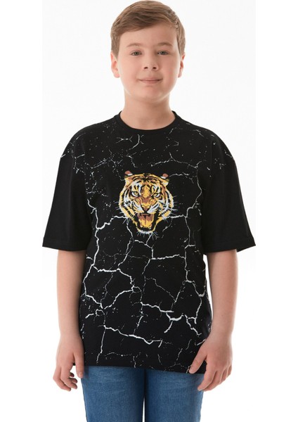 Kaplan Baskılı Erkek Çocuk Tişört