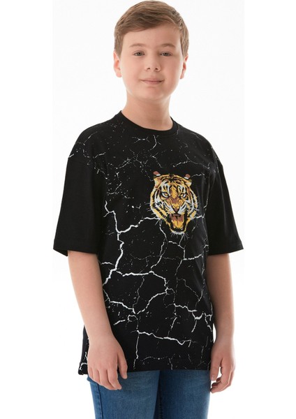 Kaplan Baskılı Erkek Çocuk Tişört modelleri