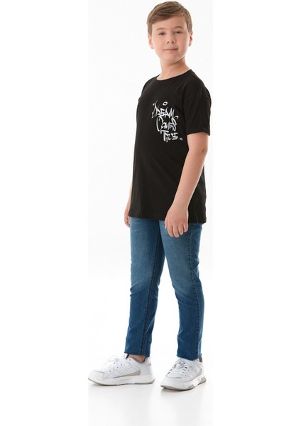 %100 Pamuk Yazı Baskılı Erkek Çocuk Tişört fiyatları