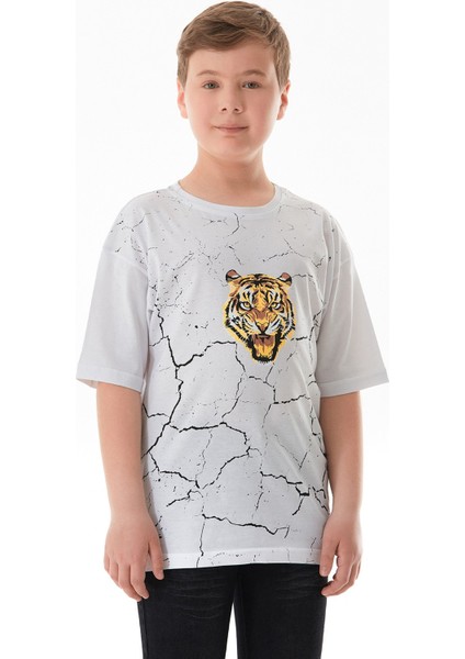 Kaplan Baskılı Erkek Çocuk Tişört