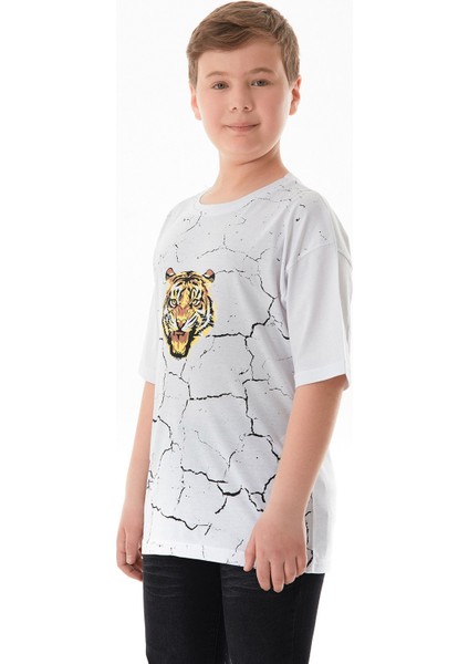 Kaplan Baskılı Erkek Çocuk Tişört modelleri