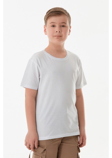 %100 Pamuk Arkası Baskılı Erkek Çocuk Tişört modelleri