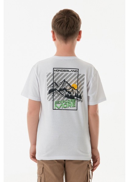 %100 Pamuk Arkası Baskılı Erkek Çocuk Tişört fırsatları