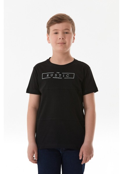 %100 Pamuk Rustic Yazı Baskılı Erkek Çocuk Tişört fiyatları
