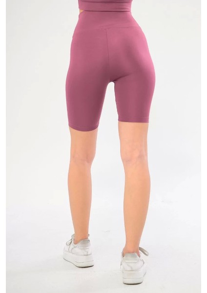 Biker Sporcu Şort - Pembe
