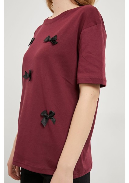 Armalıfe 3221 Fiyonk Detaylı Bis Yaka Kadın T-Shırt fırsatları