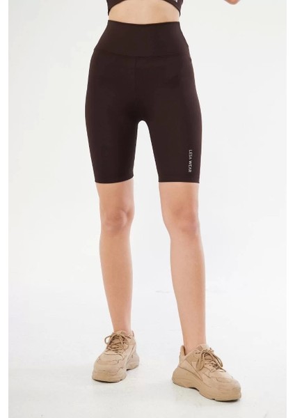 Biker Sporcu Şort - Kahve