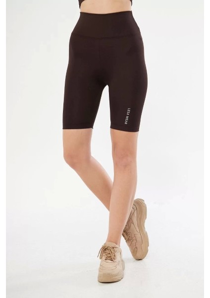 Biker Sporcu Şort - Kahve