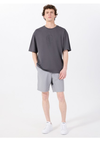 Bisiklet Yaka Baskılı Antrasit Erkek T-Shirt M5SM-TST1436 fiyatları