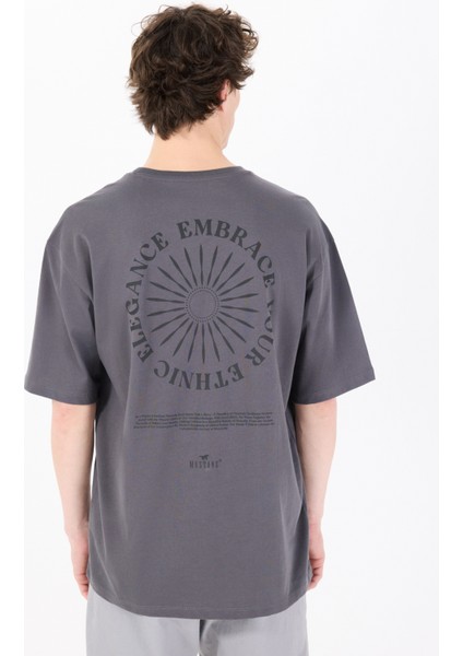 Bisiklet Yaka Baskılı Antrasit Erkek T-Shirt M5SM-TST1436 indirimleri