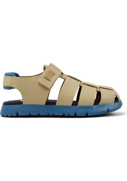 Bej - Mavi Erkek Çocuk Sandalet Oruga Sandal Kids