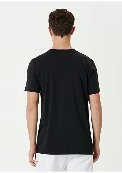 Basic Bisiklet Yaka Regular T-Shirt - Siyah