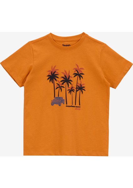 Baskılı Turuncu Erkek Çocuk T-Shirt J5SB-TST7764