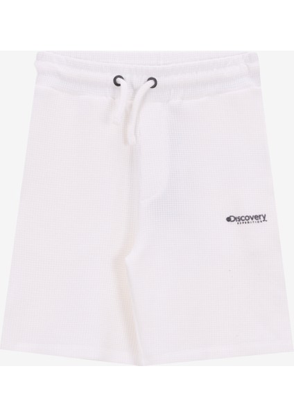 Lastikli Bel Basic Kırık Beyaz Erkek Çocuk Şort D5SB-SHT3254