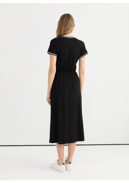 Siyah Kadın Elbise 25YSL7589 modelleri