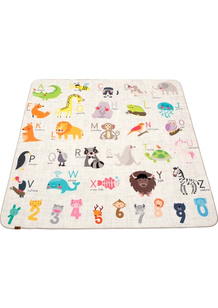 Animals 150x150 cm Oyun Matı Bebek Ve Çocuk Halısı Hayvanlar Sayılar