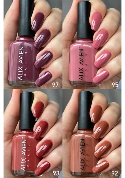 Yüksek Pigmentli Uzun Süre Kalıcı Hızlı Kuruma Sağlayan Parlak Bitişli Oje 10'lu Nail Lacquer Set 01