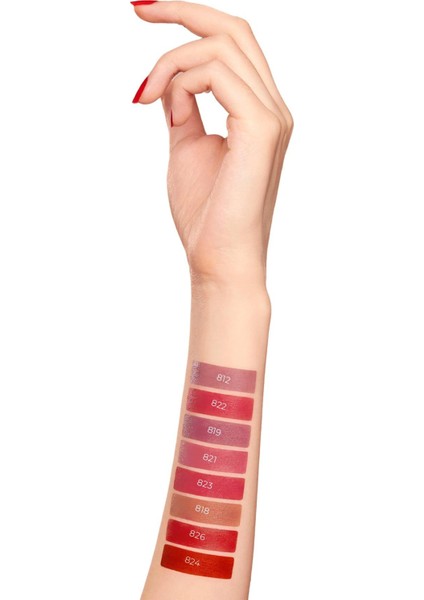 Uzun Süre Kalıcı Nemlendirici Pürüzsüz Etkili Yarı Mat Ruj - Satin Touch Lipstick 818 Rookwood T.