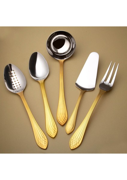 4100 Mat Altın 5 Parça Servis Seti