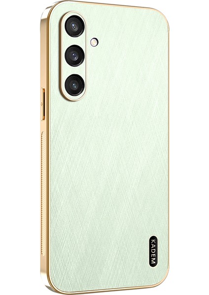Samsung Galaxy S25 Elektro Kaplama Ipek Doku Pu + Tpu Telefon Arka Kapak (Yurt Dışından)
