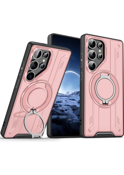 Samsung Galaxy S25 Ultra Döner Halka Kickstand Pc + Tpu Darbeye Dayanıklı Telefon Kapağı Magsafe ile Uyumlu (Yurt Dışından)