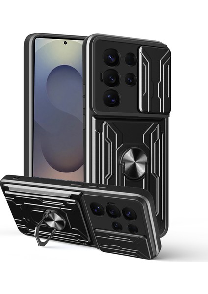 Samsung Galaxy S25 Ultra Pc + Tpu Kickstand Telefon Arka Kapak, Kamera Kaydırıcılı (Yurt Dışından)