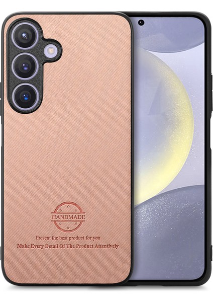 Samsung Galaxy S25 Plus Kumaş Dokulu Deri Telefon Arka Kapağı (Yurt Dışından)