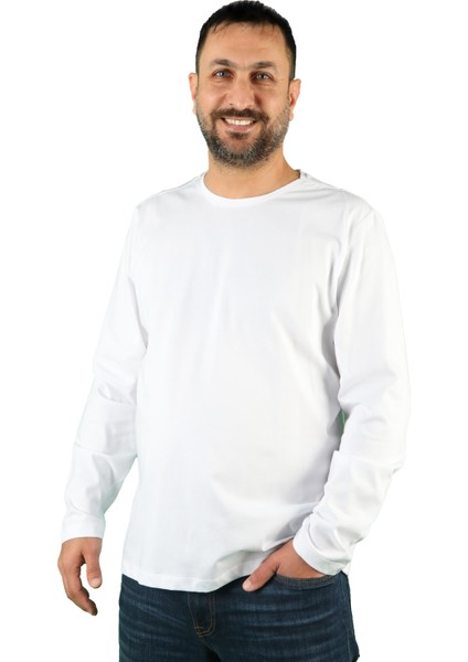 Erkek Cotton Bisiklet Yaka Uzun Kollu Tişört fiyatları