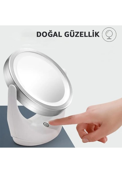 Çift Taraflı Makyaj Aynası Şarjlı Makyaj Aynası 5 Kat Büyütme Işıklı Makyaj Aynası Gün Işığı ve Beyaz Işık Makyaj Aynası Güzellik Aynası fırsatları