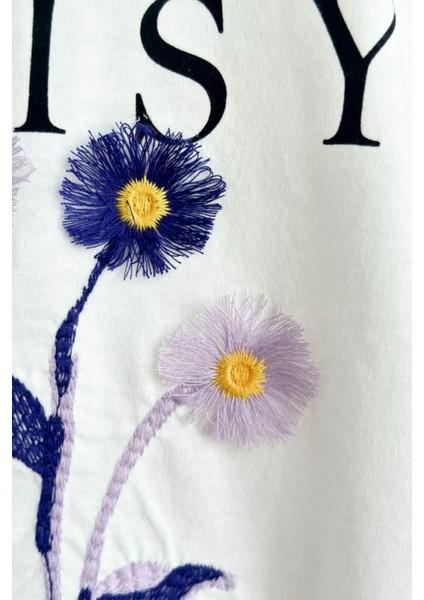 Daisy Çiçek Işleme Detaylı Kız Çocuk taytlı takım - Lila indirimleri