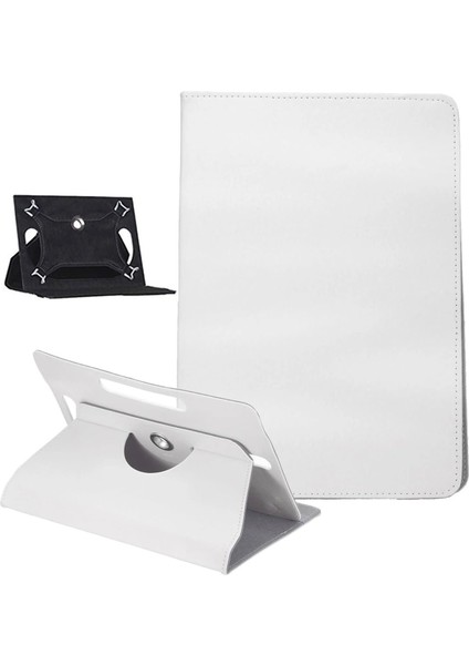 Vorcom Stab7 Universal Standlı Premium Tablet Kılıfı Beyaz
