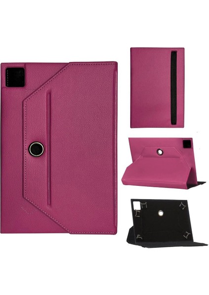Concord A10 Plus Edition Universal Standlı Premium Tablet Kılıfı Pembe