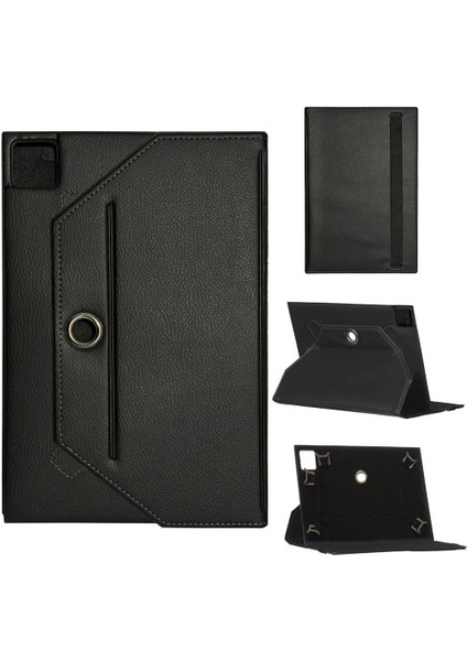 Vorcom Quartz Pro Universal Standlı Premium Tablet Kılıfı Siyah