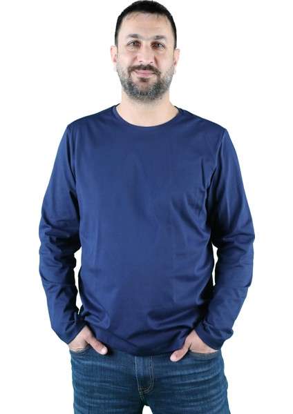 Erkek Cotton Bisiklet Yaka Uzun Kollu Tişört fiyatları