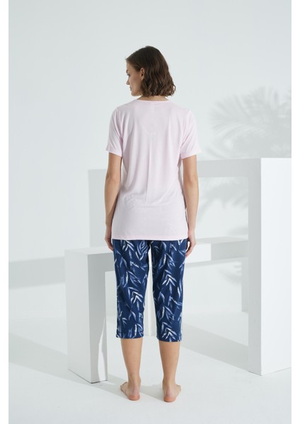 Bambu Soft Kumaş Kısa Kol Kapri Takım 71038