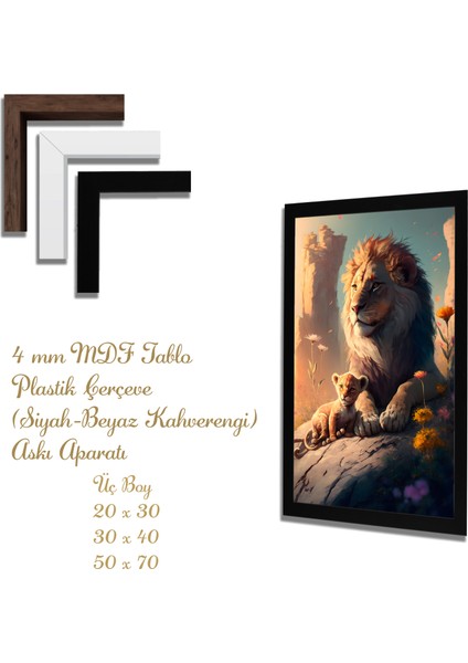 Ahşap Tablolar- Yapay Zeka ile Oluşturulmuş Görseller Uv Baskı-Mdf Tablo /6354