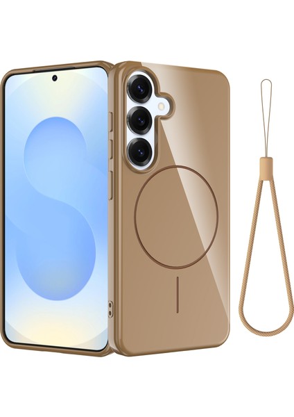 Samsung Galaxy S25 Manyetik Kılıf Tpu Telefon Arka Kapak Kordonlu Magsafe ile Uyumlu (Yurt Dışından)