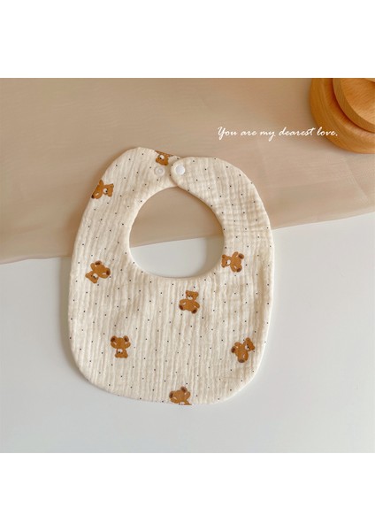 Salya Akıtan Havlu Pamuklu Gazlı Bez Önlük Önlük Su Geçirmez Tükürük Önlüğü U-Şekli (Yurt Dışından)