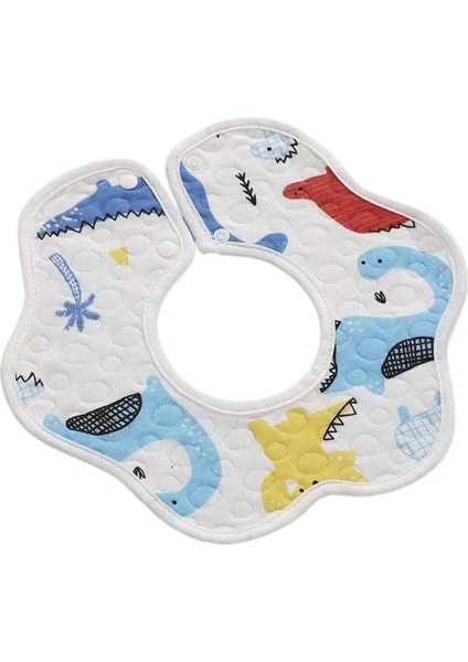 Su Geçirmez Önlükler Pamuklu Gazlı Bez Pamuklu Çocuk Petal Bebek Önlükleri Bebek 360 Derece Dönen Salya Akan Havlu (Yurt Dışından)