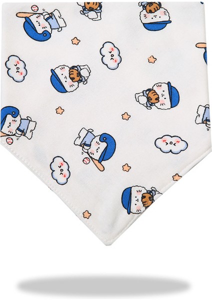 Üçgen Havlu Salya Havlu Pamuk Baskılı Karikatür Çift Katmanlı Önlük Cepli Eşarp (Yurt Dışından)