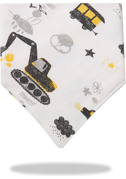 Üçgen Havlu Salya Havlu Pamuk Baskılı Karikatür Çift Katmanlı Önlük Cepli Eşarp (Yurt Dışından)