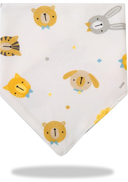 Üçgen Havlu Salya Havlu Pamuk Baskılı Karikatür Çift Katmanlı Önlük Cepli Eşarp (Yurt Dışından)