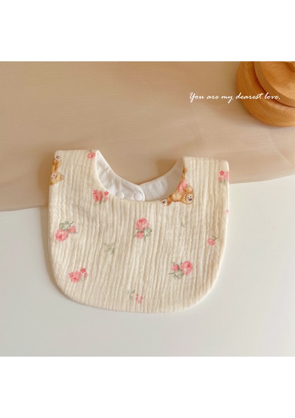 Salya Akıtan Havlu Pamuklu Gazlı Bez Önlük Önlük Su Geçirmez Tükürük Önlüğü U-Şekli (Yurt Dışından)