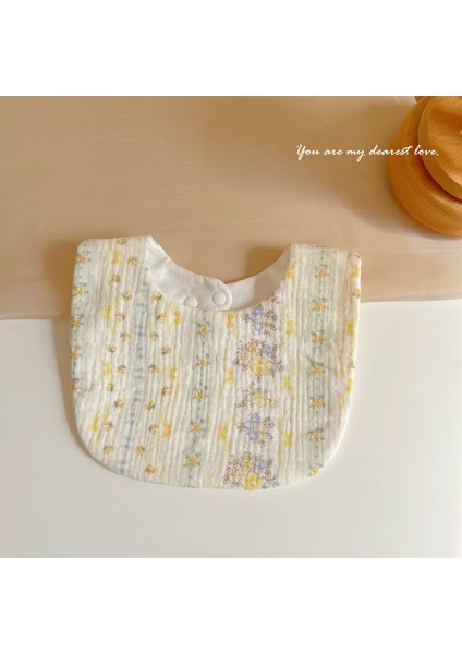 Salya Akıtan Havlu Pamuklu Gazlı Bez Önlük Önlük Su Geçirmez Tükürük Önlüğü U-Şekli (Yurt Dışından)