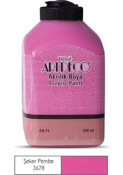 Akrilik Ahşap Boyası 500 ml 3678 Şeker Pembe