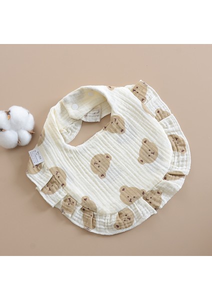 Ins Tarzı Salya Akan Havlu Altı Kat Gazlı Bez U Şeklinde Önlük Fırfır Kenarı Tükürme Önleyici Havlu Pamuk Bir Kategori (Yurt Dışından)