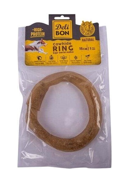 Deri El Işi Simit Kemik Köpek Ödülü Naturel 15 cm 1 Adet